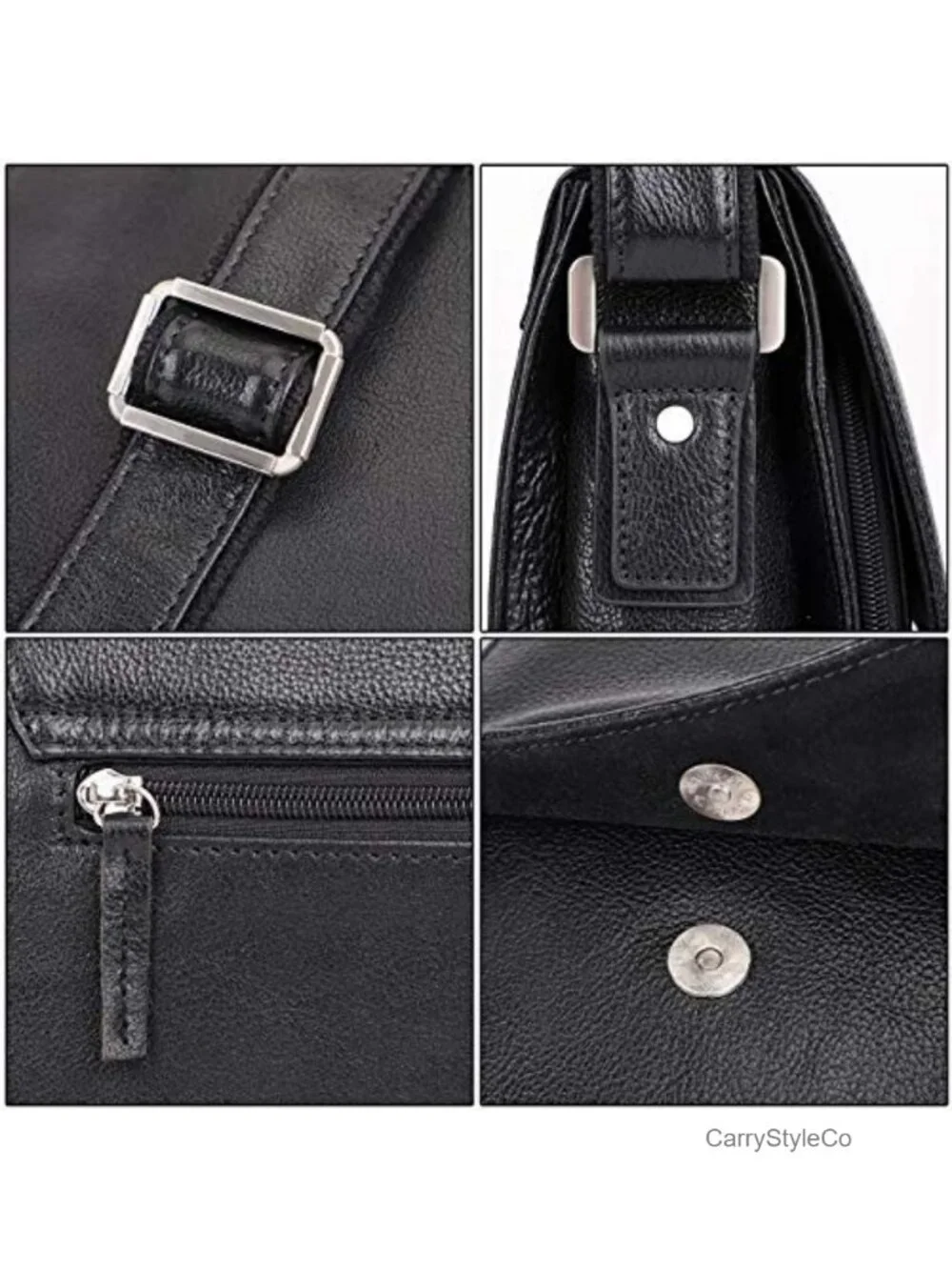 Genuine Leather Crossbody Messenger Bag for Men Work Travel